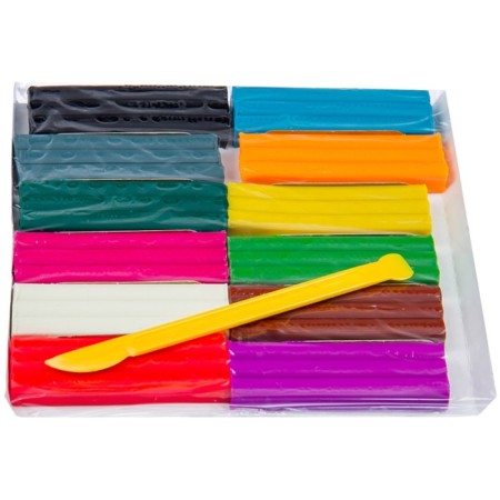 Plasticine multi-bullets "Raccoon in the forest" with a stack, 12 colors, 180 g-1