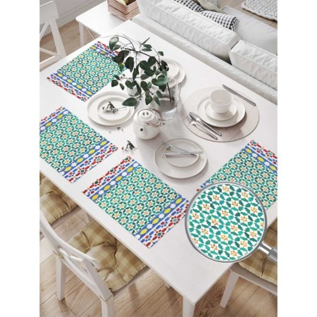 A set of napkins for setting the Tsvetno Ornament table, rectangular, size 32x46 cm, 4 pcs-1
