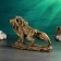 Figure "Leo on Stone" 24x43cm, bronze with gilding