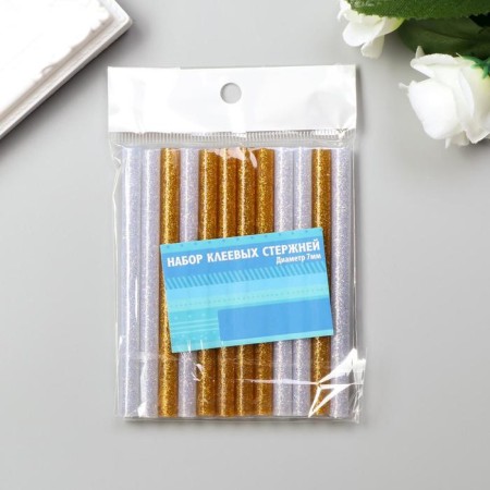 Glue for adhesive pistol "Gold and silver" 7mmx10 cm (set 12 pcs)-3