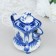 Milk with a cover "Casket", Gzhel, Porcelain, 14x14 cm