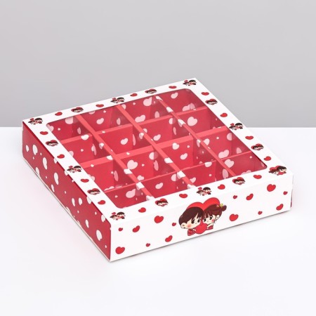 Box for 16 sweets, Love 17.7 x 17.7 x 3.8 cm-1