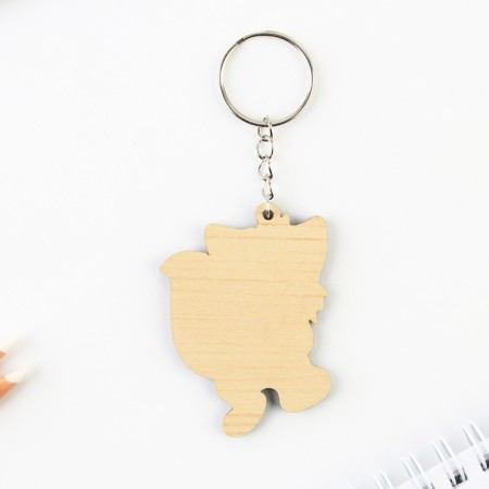 Key keychain wooden "fox" 4.7 x 6 cm-3