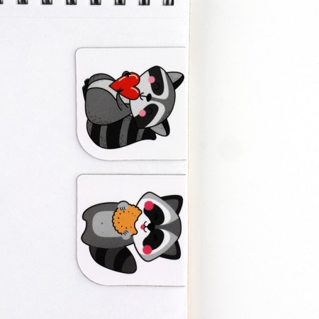 Gift set: notebook and magnetic bookmarks 2 pcs. "Be like a raccoon"-9