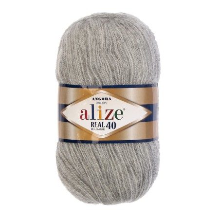Yarn "Angora Real 40" 60% acrylic, 40% wool 430m/100g (614 gray melange)-1