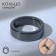 Ring "Night" for hematite, wide, black color, size 17