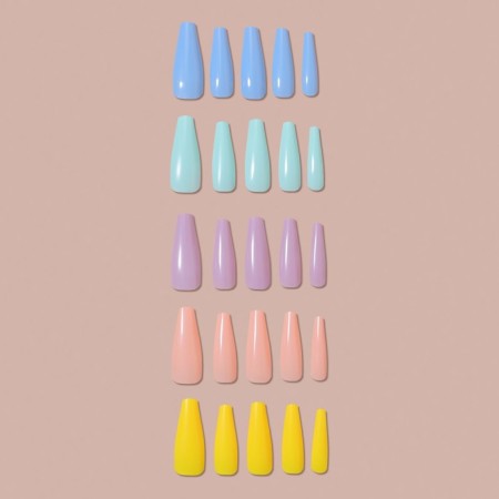 Pastele colors, 100 pcs, a ballerin form, in a container, multi -colored nails.-3