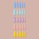 Pastele colors, 100 pcs, a ballerin form, in a container, multi -colored nails.