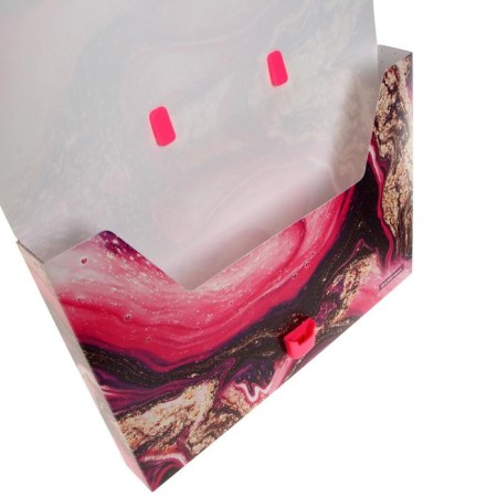 A4 Portfire folder, 1 department, 800 μm, Erichkrause Marble Amethyst, up to 350 sheets, with a pattern-4