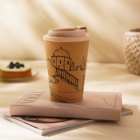 A glass with a cork sl Home “Tira”, 350 ml, 9.5 × 9.5 × 14.5 cm, beige color-5