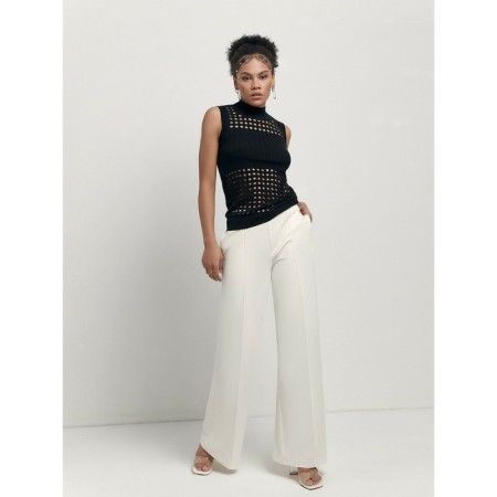 Pants wide female Conte Elegant, size L, Ecru color-1