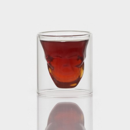 Glass stack with double walls "Skull. Halloween ", 70 ml, 7 × 7 cm-1