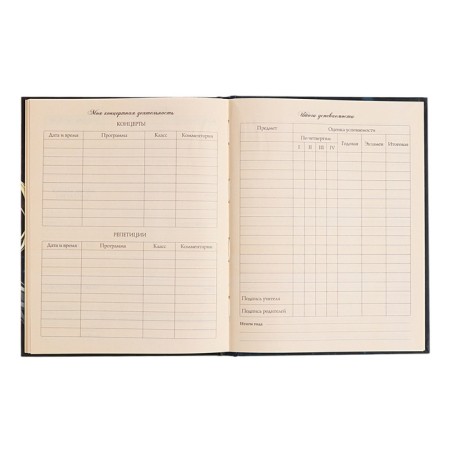Diary for a music school, 48 sheets, hard cover, matte lamination, foil embossing, reference information, block 60g/m2-9