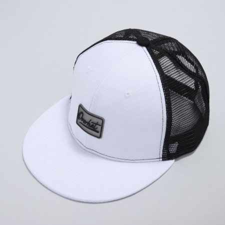 Men's cap with a straight visor Overhat, white color, mesh, rr 56-3