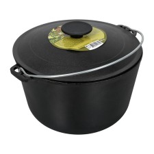 Kazan cast -iron boyscout, with a lid and an arc, 10 liters