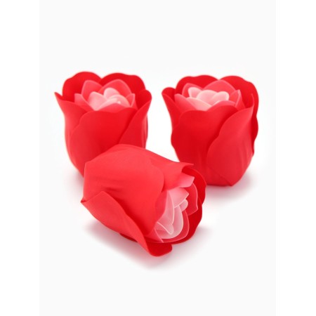 A set of soap roses in a box 16 pieces, red and white-3