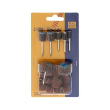 A set of mini-ups for the engrave of the tundra, abrasive circles and rolls, 3.2 mm, 30 pcs.