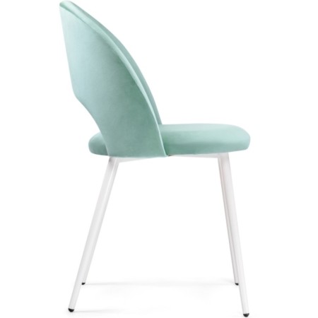 Chair on the metal frame Irre Metal/velor, white/green 50x55x82 cm-2