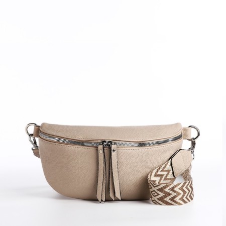 Cross-Bodi Bag on a zipper, beige color