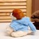 Soft toy "Dog", in a hare costume, 18 cm, blue color