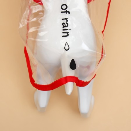 Dog raincoat, size L (DS 30, OG 41-46, Osh 42 cm), red-5