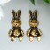 Decor for creativity Metal "Bunny in body" Gold set 2 pcs 3.3x1.6 cm