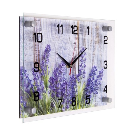Watch wall, interior "purple flowers", silent, 25 x 35 cm-1