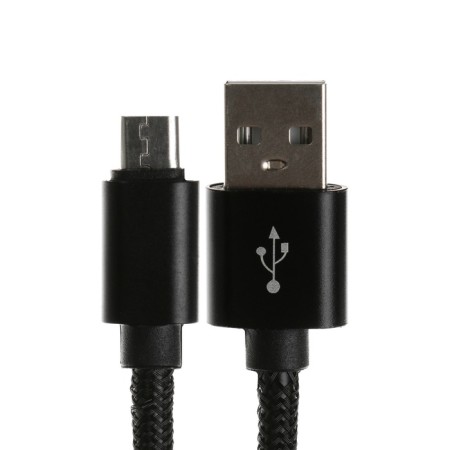 MicroUSB cable - usb, 2.1 a, nylon braid, 2 meters, black-1