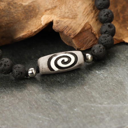 Bracelet from lava with bead Ji "Chakra" No. 4-1