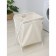 Basket-mezzle for linen on a metal frame, 53 × 39 × 62 cm, beige color