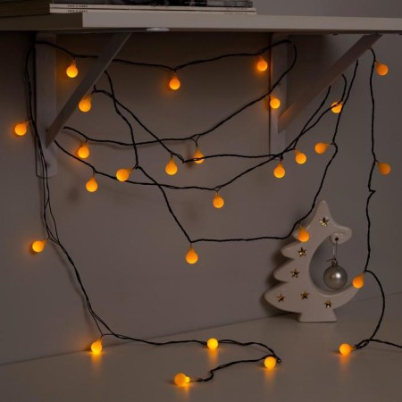Garland “thread” 5 m with nozzles “Yellow Balls”, IP20, dark thread, 30 LED, yellow glow, 8 modes, 220 V-3