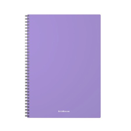 A4 notebook, 80 sheets in a cage on the crest Erichkrause Pastel, plastic cover, OFSET block, whiteness 100%, mix-4