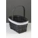 Wicker basket 22 x 17 x 11 cm, handle h = 16, gray with Bahram