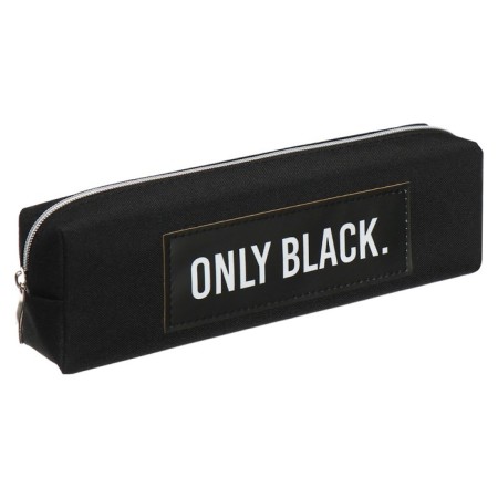 Penal soft, 1 compartment, 60 x 200 x 55 mm, voluminous, artificial leather application, Devente only black, mix*3vid-3
