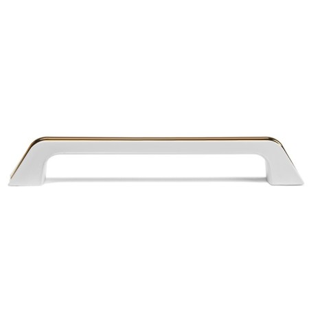 Handle-slop, m/o 128 mm, white color, with a golden insert-2
