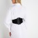 Women's belt, width 12 cm, on lightning, black color