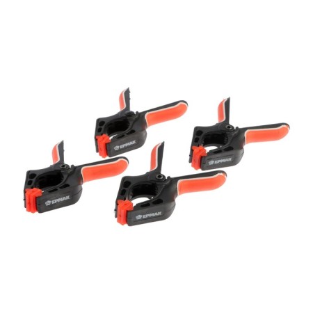 The clamps are tick-shaped Ermak 668-072, 2k handles, 100 mm, 4 pcs.