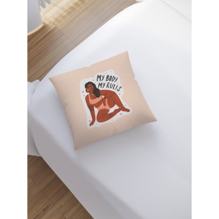 Decorative pillowcase "My rules", on lightning, size 45x45 cm-1