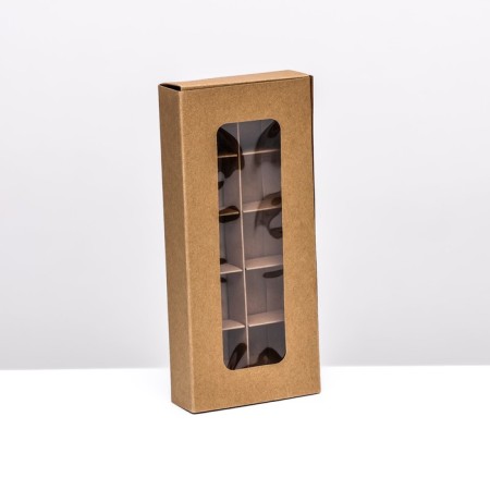 Folding box for 10 sweets, craft, 9.8 x 22 x 3.5 cm