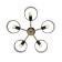 Lamp on the ESCADA rod, 679/5p Black. 5x60W, E27, 600x600x180 mm, black/tree color