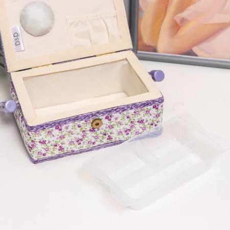 Casket for needlework "Lilac forget -me -nots" 10x13x19.5 cm-4