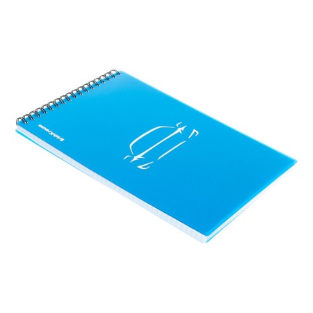 Notepad for spirals A5, 80 sheets, cage, Erichkrause "Mirage", plastic cover silk -screen cover, OFSET BELICE 100%, blue-5