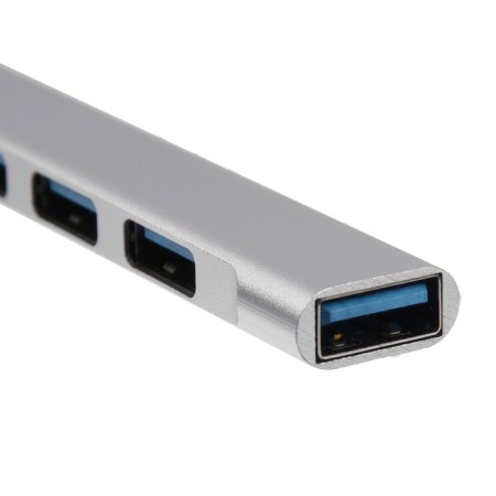 USB LOVEL (HUB), 4 ports, cable 10 cm, silver-2