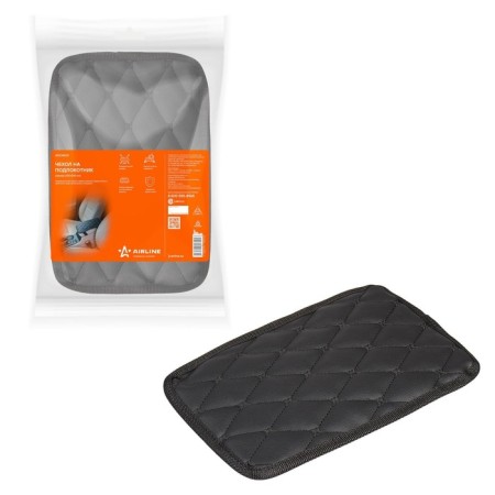 AIRLINE armrest cover, universal, 200x300 mm, glassy eco -leather, black color
