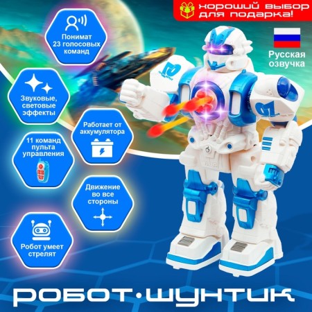 Robot Radio -controlled "shuntik", voice control, light, sound effects, Russian voicing