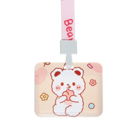 Badge horizontal external size 10 x 7.8 cm, internal size 5.2 x 8.2 cm, tape 42 cm, with the pattern "Bear"-2