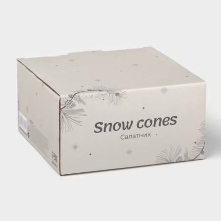 Salennik New Year's Dolyana Snow Cone, 800 ml, D = 15.5 cm, ceramics, white color-3