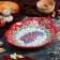 Dish of Rishtan ceramics "Patterns", 34 cm, red, corrugated, oval