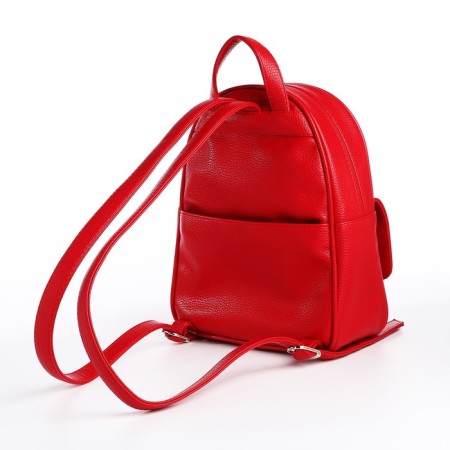 Women's backpack city, Textura, red color-4