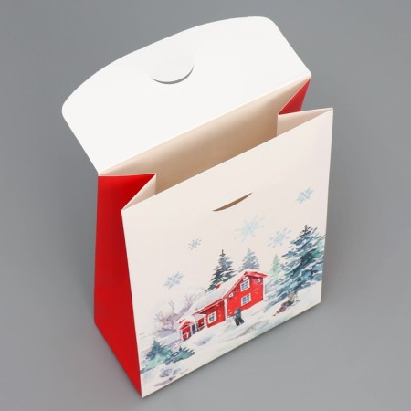 Folding box "House in the Winter Forest", 15 x 7 x 22 cm, New Year-6